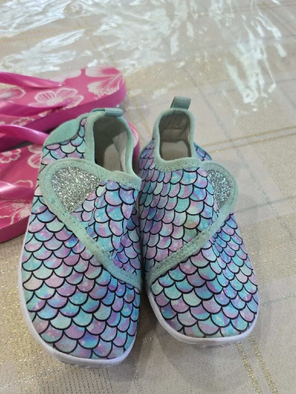 Kids Mermaid-Scale Water Shoes - Teal/Purple/Pink